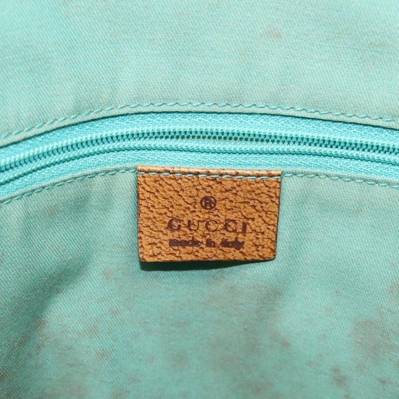 GUCCI GG Canvas Tote Bag Turquoise Blue 113017 Auth 115077