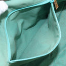 GUCCI GG Canvas Tote Bag Turquoise Blue 113017 Auth 115077-19