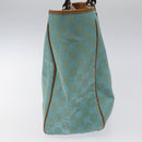 GUCCI GG Canvas Tote Bag Turquoise Blue 113017 Auth 115077-3