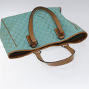 GUCCI GG Canvas Tote Bag Turquoise Blue 113017 Auth 115077-6
