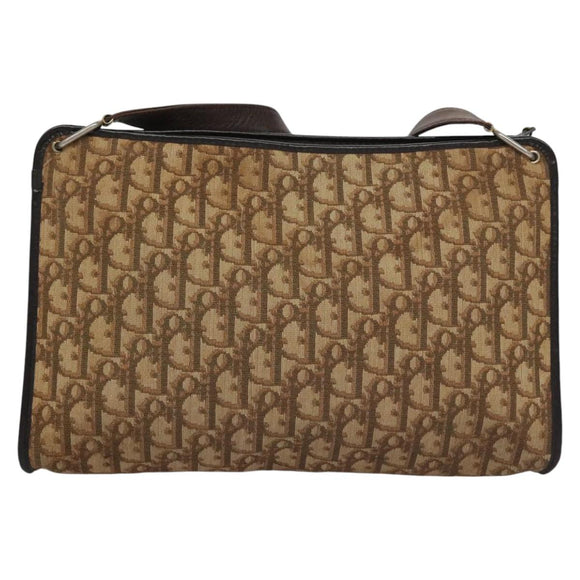 Christian Dior Trotter Canvas Shoulder Bag Brown Auth 115096