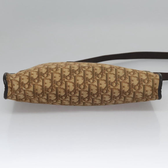 Christian Dior Trotter Canvas Shoulder Bag Brown Auth 115096