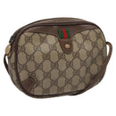 GUCCI GG Supreme Web Sherry Line Shoulder Bag PVC Red 156 02 066 Auth 115100-1