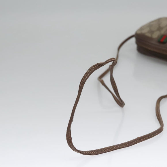 GUCCI GG Supreme Web Sherry Line Shoulder Bag PVC Red 156 02 066 Auth 115100