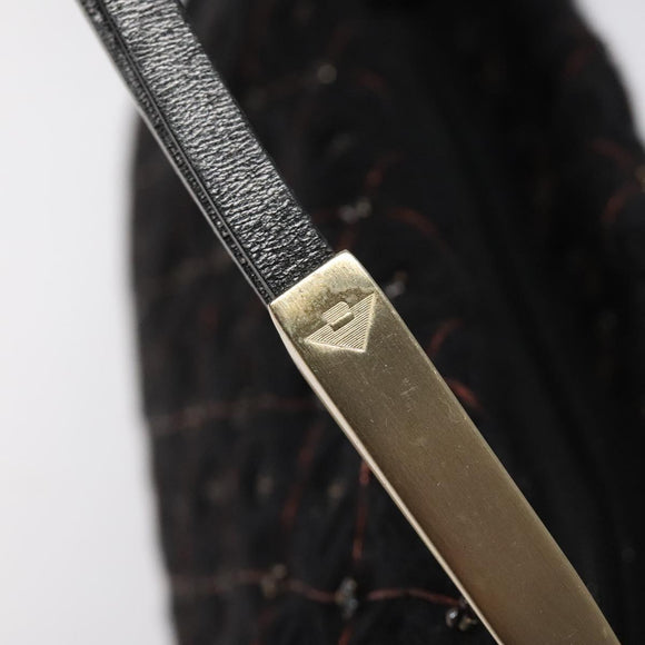 BOTTEGA VENETA Shoulder Bag Cotton Black Auth 115101