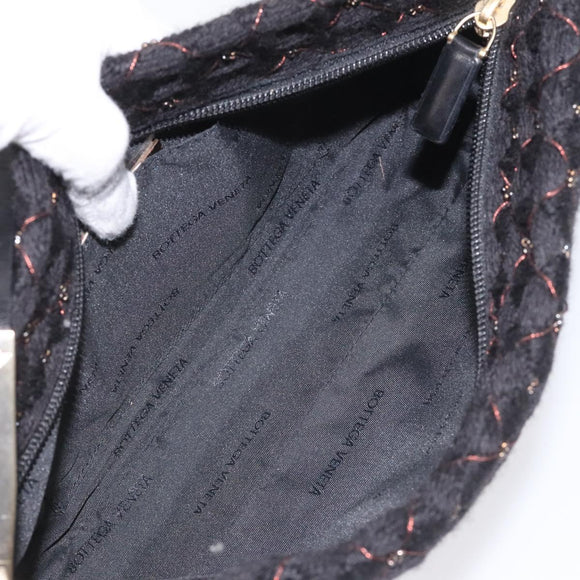 BOTTEGA VENETA Shoulder Bag Cotton Black Auth 115101