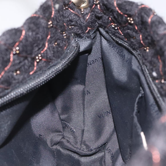 BOTTEGA VENETA Shoulder Bag Cotton Black Auth 115101