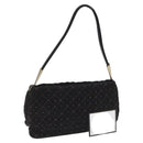 BOTTEGA VENETA Shoulder Bag Cotton Black Auth 115101-1