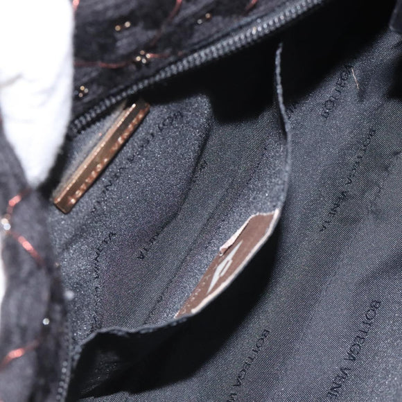 BOTTEGA VENETA Shoulder Bag Cotton Black Auth 115101