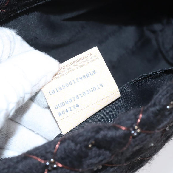 BOTTEGA VENETA Shoulder Bag Cotton Black Auth 115101