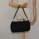 BOTTEGA VENETA Shoulder Bag Cotton Black Auth 115101-24