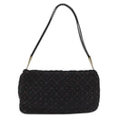 BOTTEGA VENETA Shoulder Bag Cotton Black Auth 115101-13