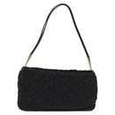 BOTTEGA VENETA Shoulder Bag Cotton Black Auth 115101-2