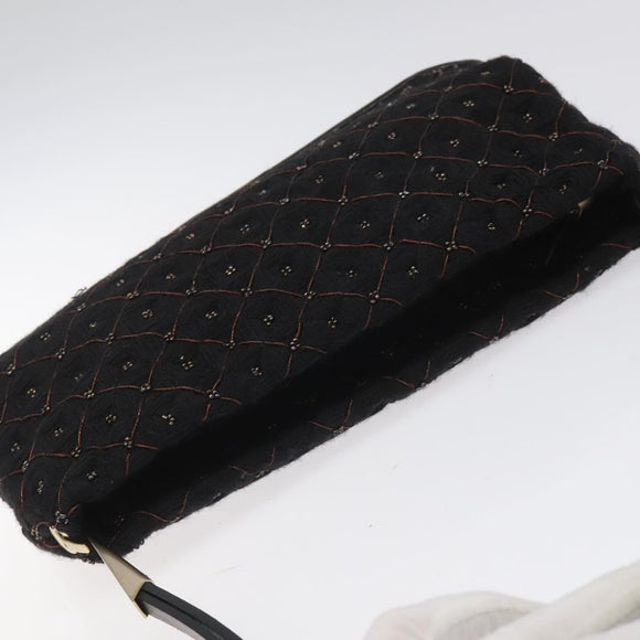 BOTTEGA VENETA Shoulder Bag Cotton Black Auth 115101