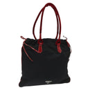 PRADA Hand Bag Nylon Black Silver Auth 115105-1