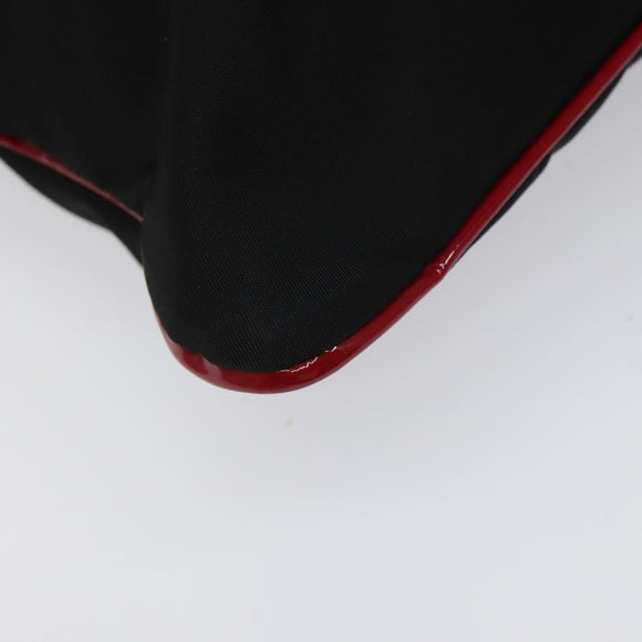 PRADA Hand Bag Nylon Black Silver Auth 115105