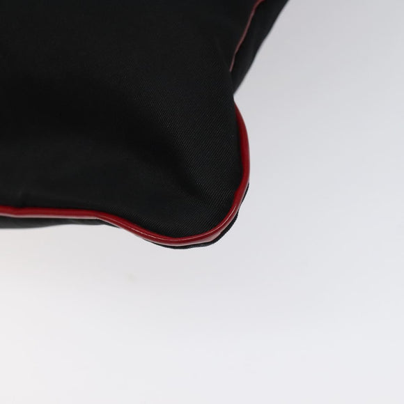 PRADA Hand Bag Nylon Black Silver Auth 115105