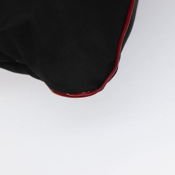 PRADA Hand Bag Nylon Black Silver Auth 115105