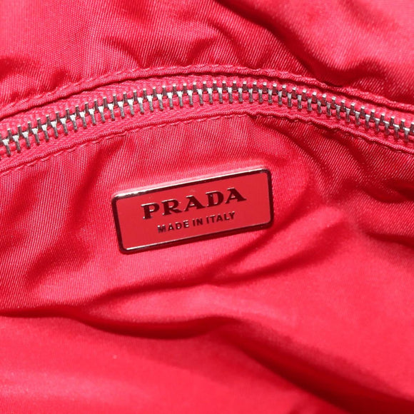 PRADA Hand Bag Nylon Black Silver Auth 115105