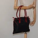 PRADA Hand Bag Nylon Black Silver Auth 115105-21
