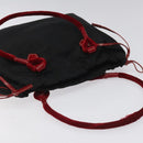 PRADA Hand Bag Nylon Black Silver Auth 115105-6