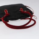 PRADA Hand Bag Nylon Black Silver Auth 115105-7