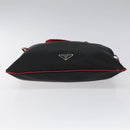 PRADA Hand Bag Nylon Black Silver Auth 115105-5