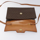CELINE Macadam Canvas Shoulder Bag PVC Gold Brown Auth 115119-9