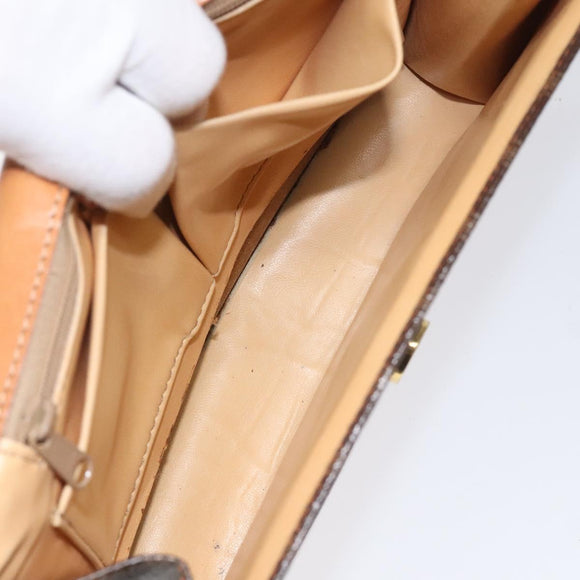 CELINE Macadam Canvas Shoulder Bag PVC Gold Brown Auth 115119