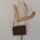 CELINE Macadam Canvas Shoulder Bag PVC Gold Brown Auth 115119-24