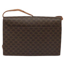 CELINE Macadam Canvas Shoulder Bag PVC Gold Brown Auth 115119-2