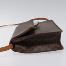 CELINE Macadam Canvas Shoulder Bag PVC Gold Brown Auth 115119-4