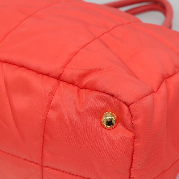 PRADA Hand Bag Nylon 2way Orange Gold Auth 115130