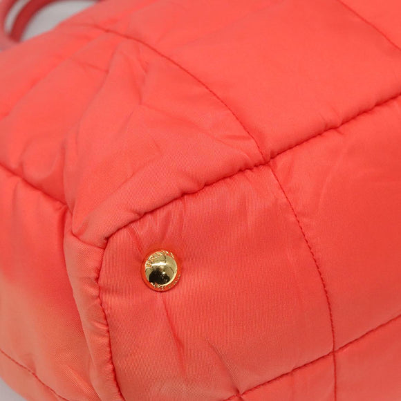 PRADA Hand Bag Nylon 2way Orange Gold Auth 115130