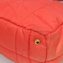 PRADA Hand Bag Nylon 2way Orange Gold Auth 115130-15