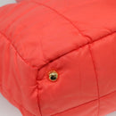 PRADA Hand Bag Nylon 2way Orange Gold Auth 115130-16