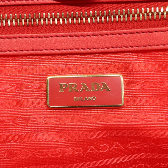 PRADA Hand Bag Nylon 2way Orange Gold Auth 115130