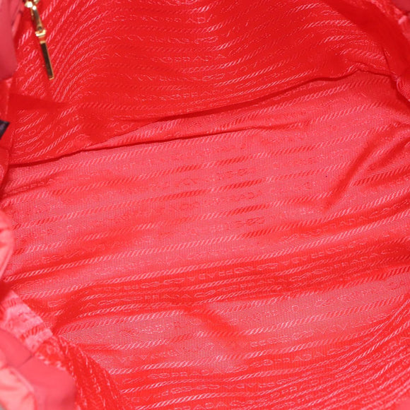 PRADA Hand Bag Nylon 2way Orange Gold Auth 115130