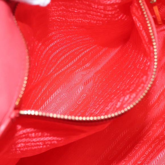 PRADA Hand Bag Nylon 2way Orange Gold Auth 115130