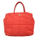 PRADA Hand Bag Nylon 2way Orange Gold Auth 115130-13