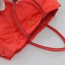 PRADA Hand Bag Nylon 2way Orange Gold Auth 115130-6