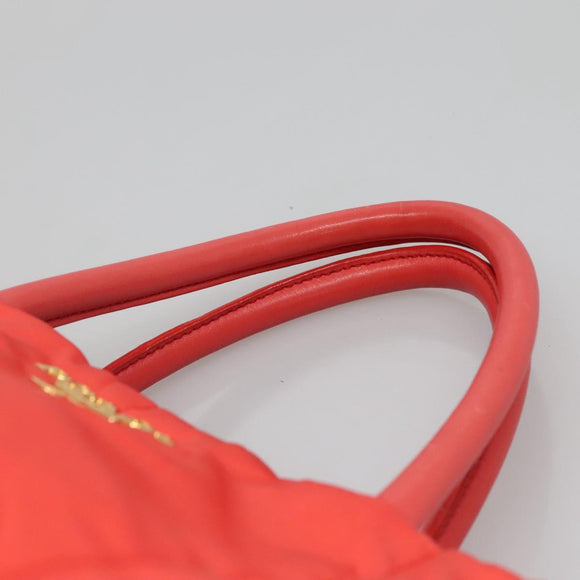 PRADA Hand Bag Nylon 2way Orange Gold Auth 115130