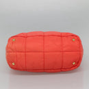 PRADA Hand Bag Nylon 2way Orange Gold Auth 115130-5