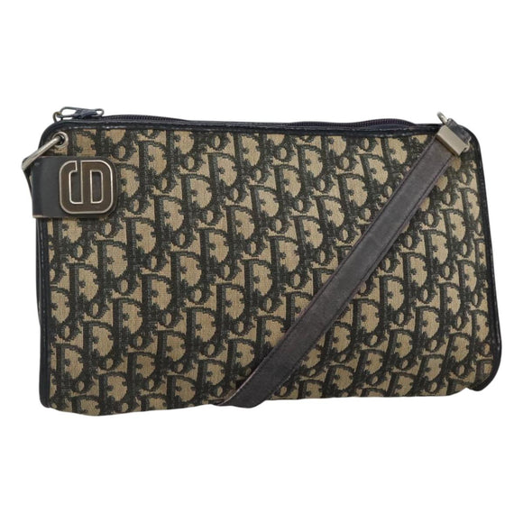 Christian Dior Trotter Canvas Shoulder Bag Navy Auth 115143