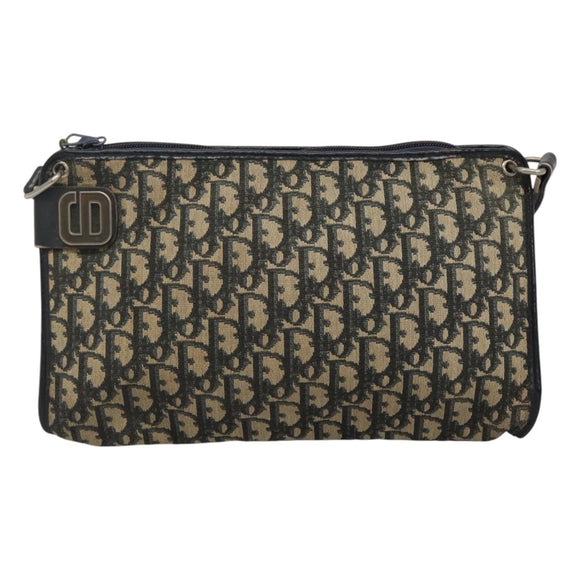 Christian Dior Trotter Canvas Shoulder Bag Navy Auth 115143