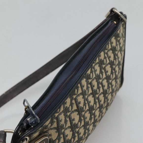 Christian Dior Trotter Canvas Shoulder Bag Navy Auth 115143