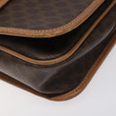CELINE Macadam Canvas Shoulder Bag PVC Gold Brown Auth 115148-9