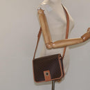 CELINE Macadam Canvas Shoulder Bag PVC Gold Brown Auth 115148-22