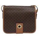 CELINE Macadam Canvas Shoulder Bag PVC Gold Brown Auth 115148-13