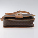 CELINE Macadam Canvas Shoulder Bag PVC Gold Brown Auth 115148-5